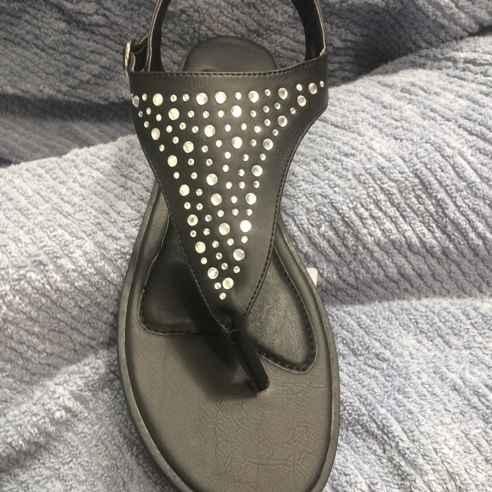 NEW Chico's Black and Bling Embellished sandal